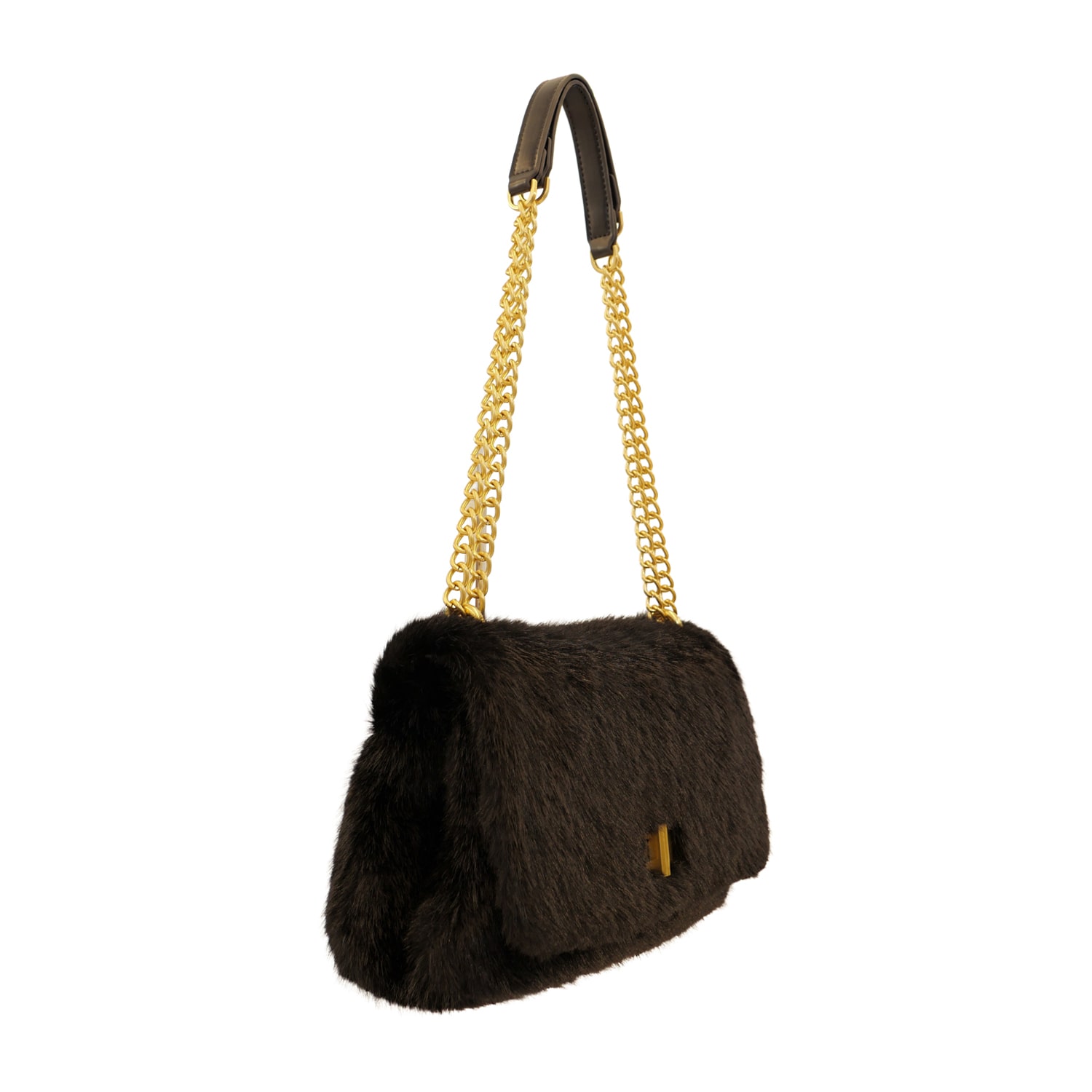 BCBGeneration Flap Chain With Faux Fur Shoulder Bag