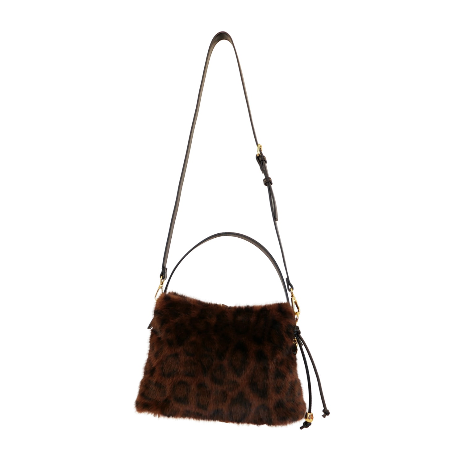 BCBGeneration Double Compartment With Leopard Faux Fur Satchel