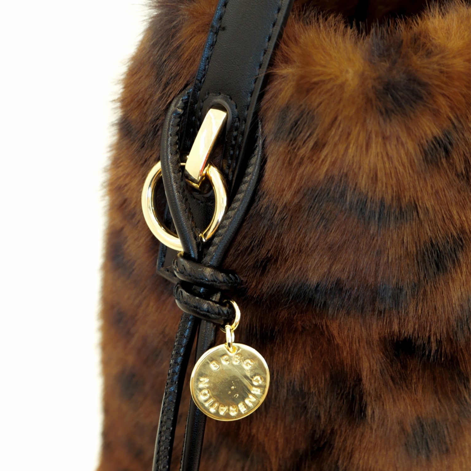 BCBGeneration Double Compartment With Leopard Faux Fur Satchel