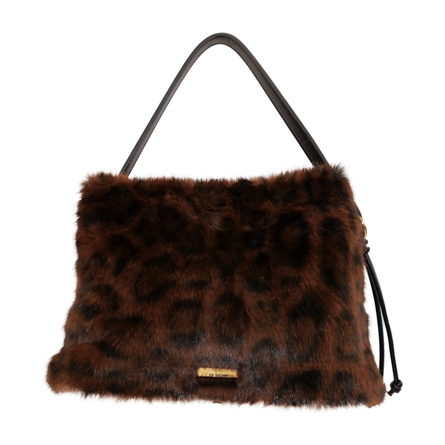 BCBGeneration Double Compartment With Leopard Faux Fur Satchel