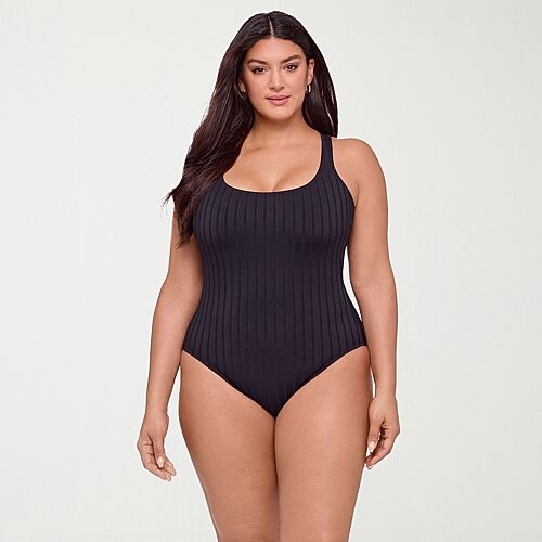 S3 Swim Womens Moderate Coverage One Piece Swimsuit In Black