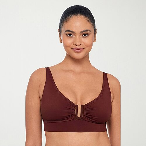 S3 Swim Womens Geometric Bralette Bikini Swimsuit Top In Red