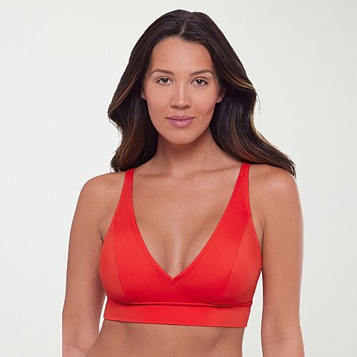 S3 Swim Womens Adjustable Straps Bralette Bikini Swimsuit Top In Red