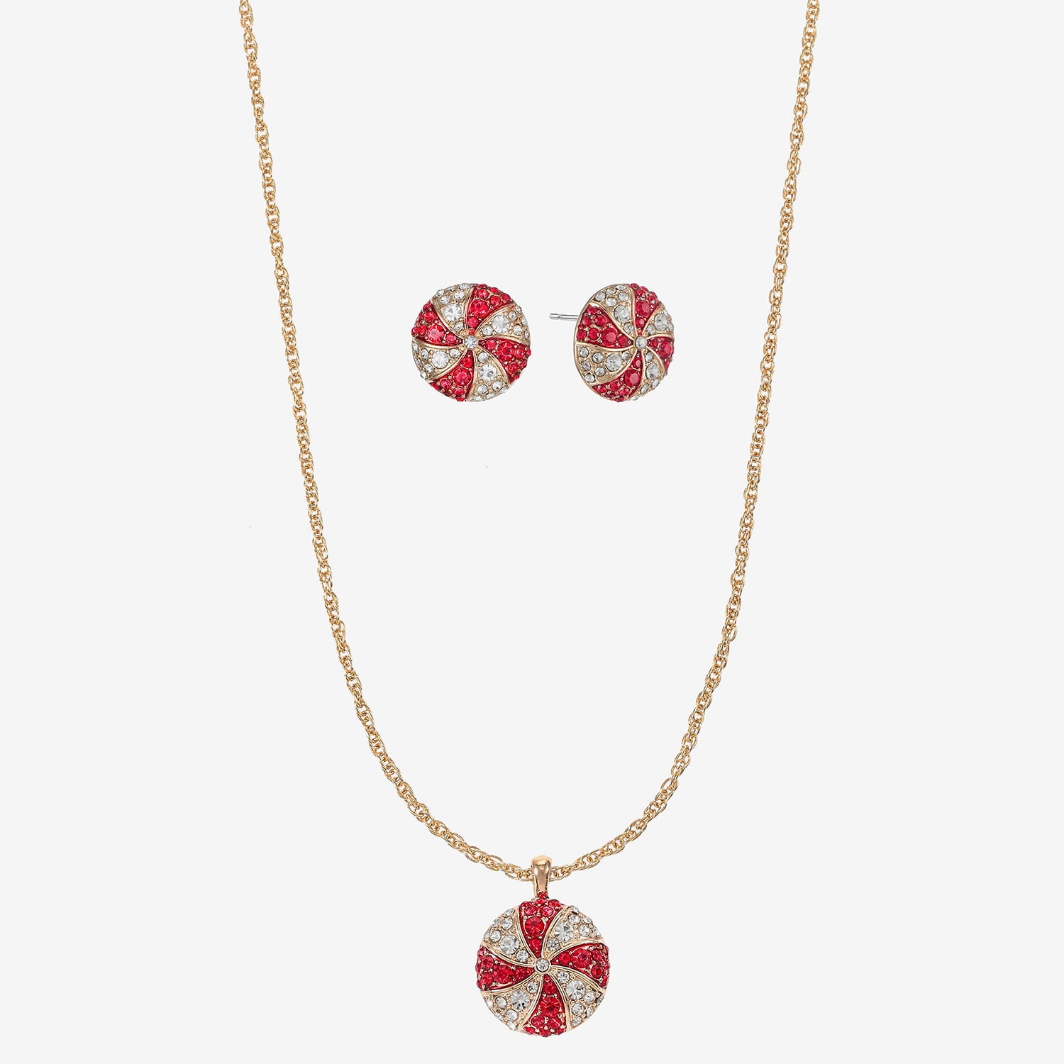 Monet Jewelry Womens Red Glass Round 2-pc. Jewelry Set