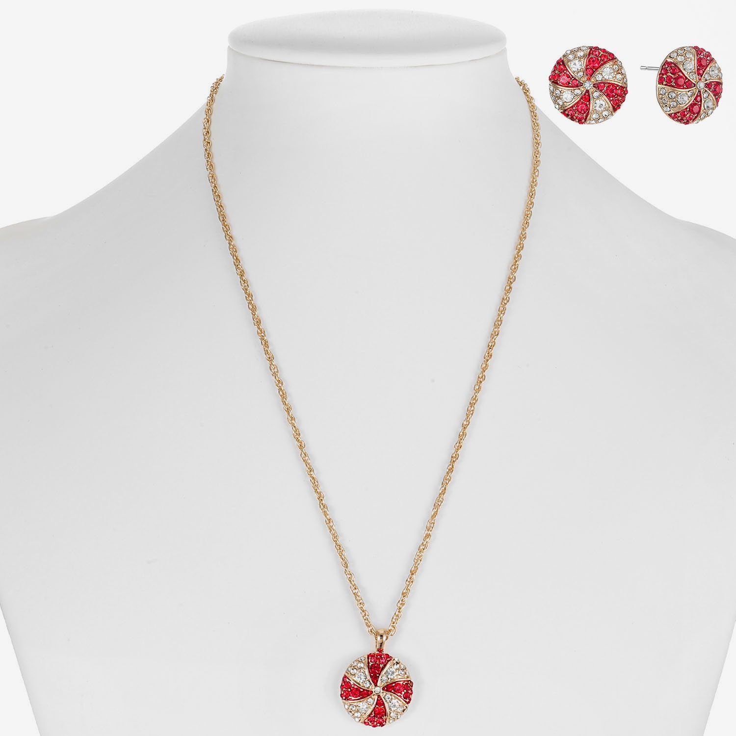 Monet Jewelry Womens Red Glass Round 2-pc. Jewelry Set