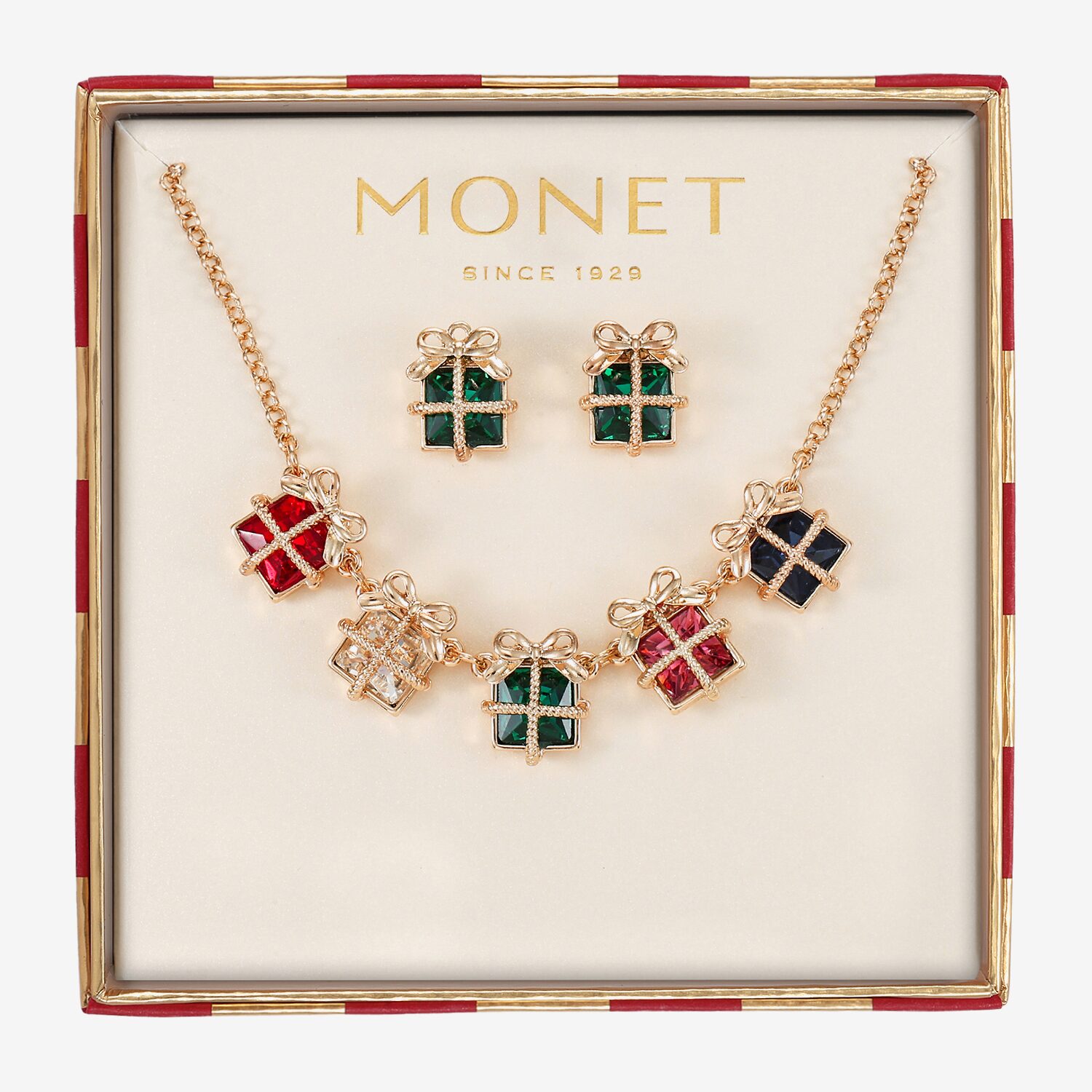 Monet Jewelry Womens Multi Color Glass 2-pc. Jewelry Set