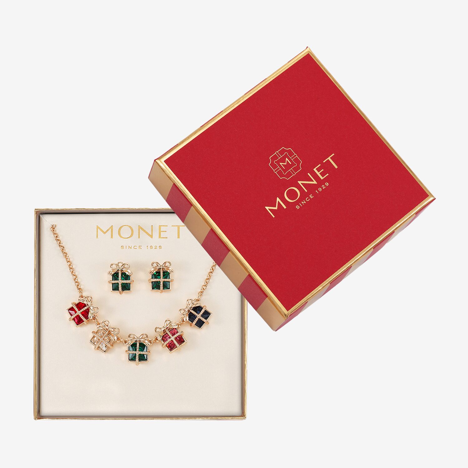 Monet Jewelry Womens Multi Color Glass 2-pc. Jewelry Set