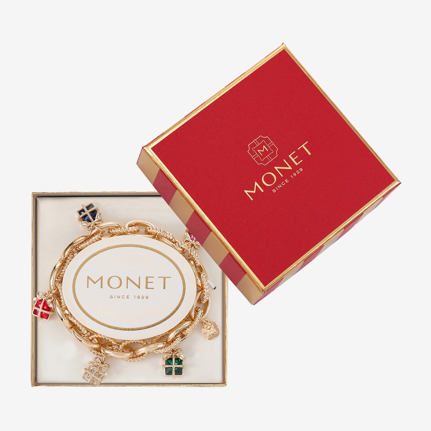 Monet Jewelry Womens Multi Color Glass Stretch Bracelet