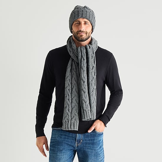 St. John's Bay Cable Beanie & Scarf 2-pc. Cold Weather Set