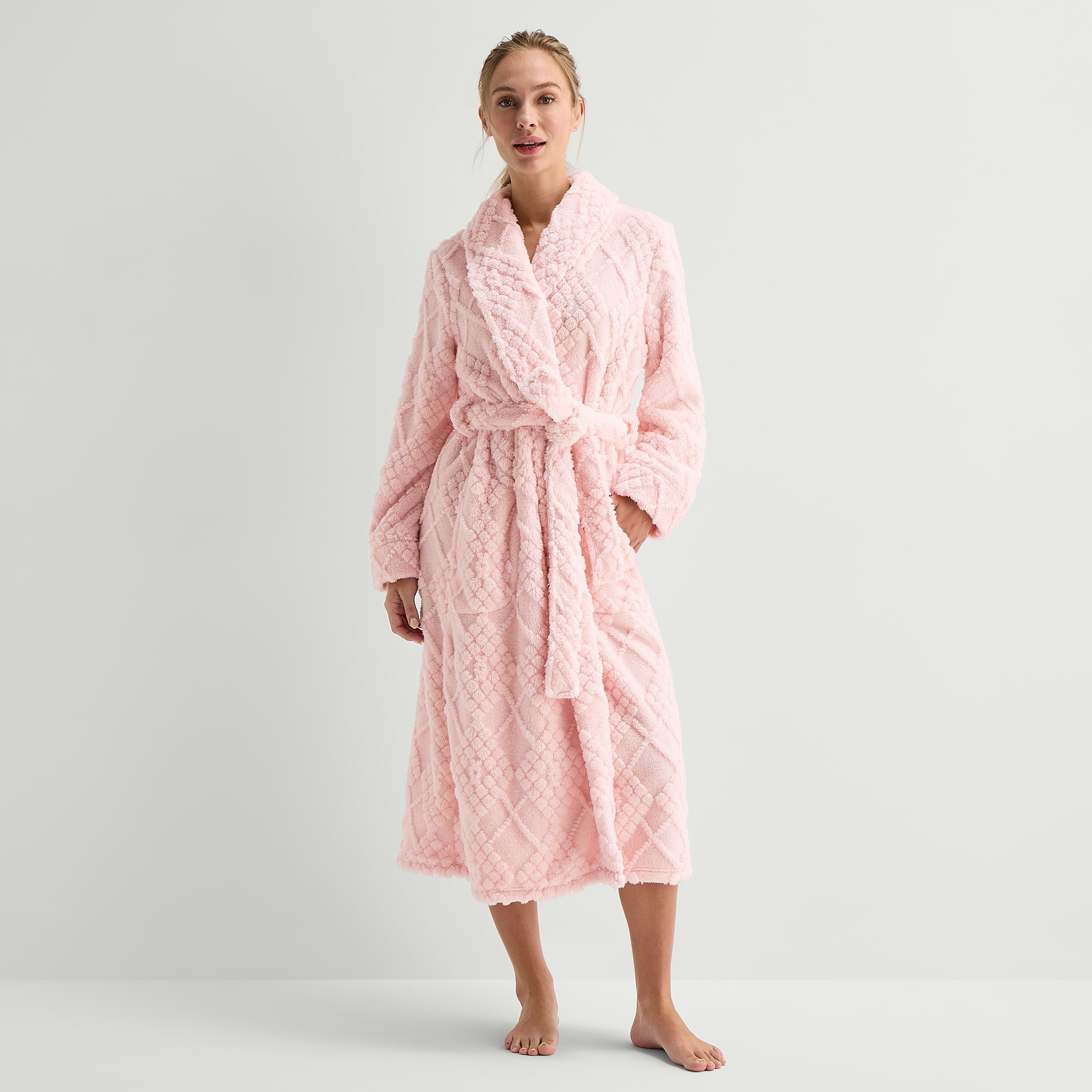 Liz Claiborne Womens Mid Length Long Sleeve Robe