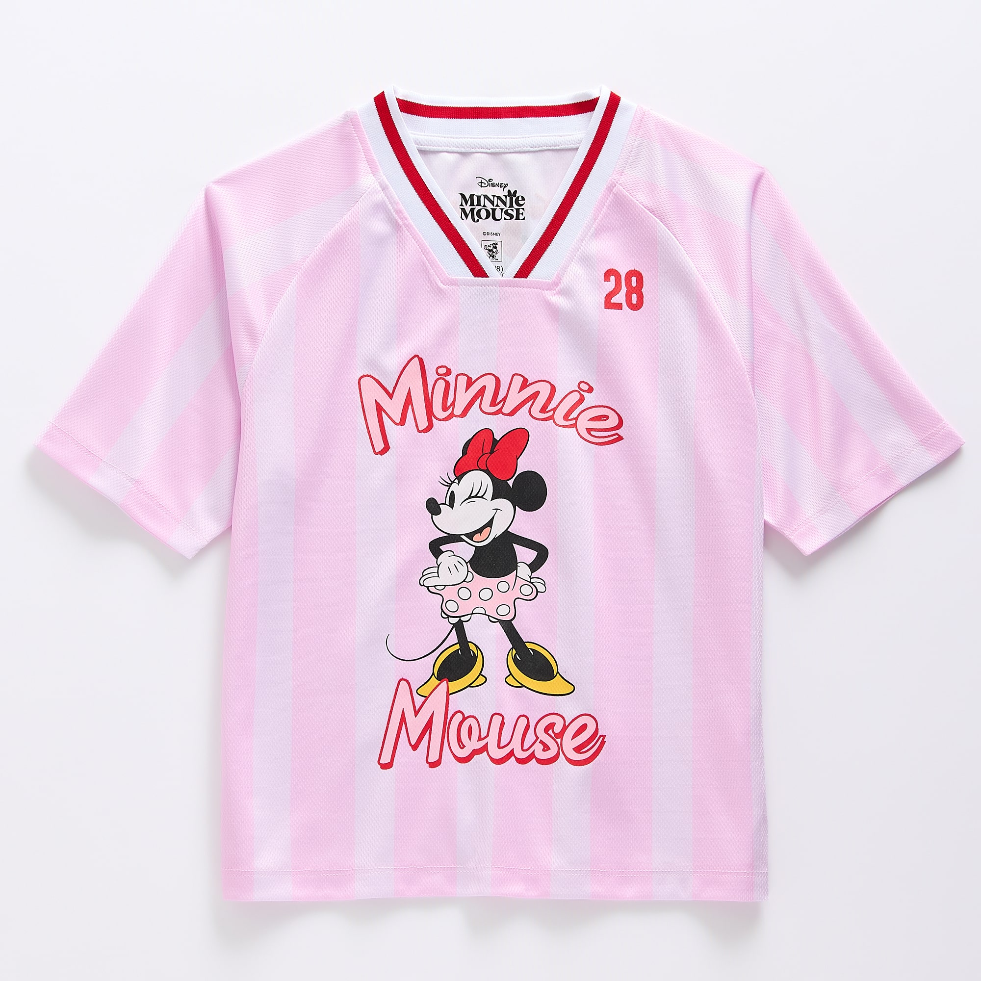 Disney Collection Girls V Neck Minnie Mouse Short Sleeve Jersey