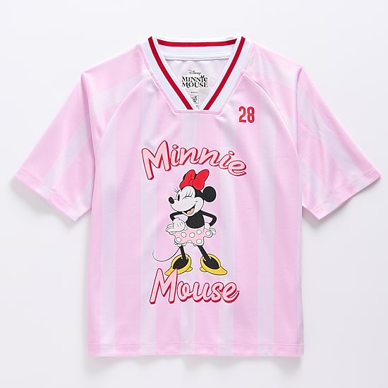 Disney Collection Girls V Neck Minnie Mouse Short Sleeve Jersey