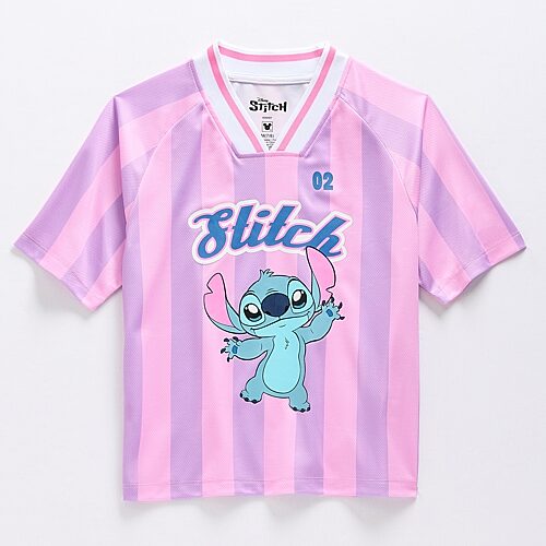 Disney Kids' Collection Girls V Neck Stitch Short Sleeve Jersey In Purple