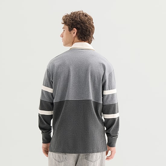 Arizona Mens Long Sleeve Regular Fit Striped Rugby Shirt