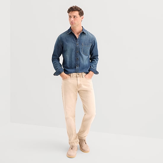 mutual weave Mens Long Sleeve Regular Fit Button-Down Shirt