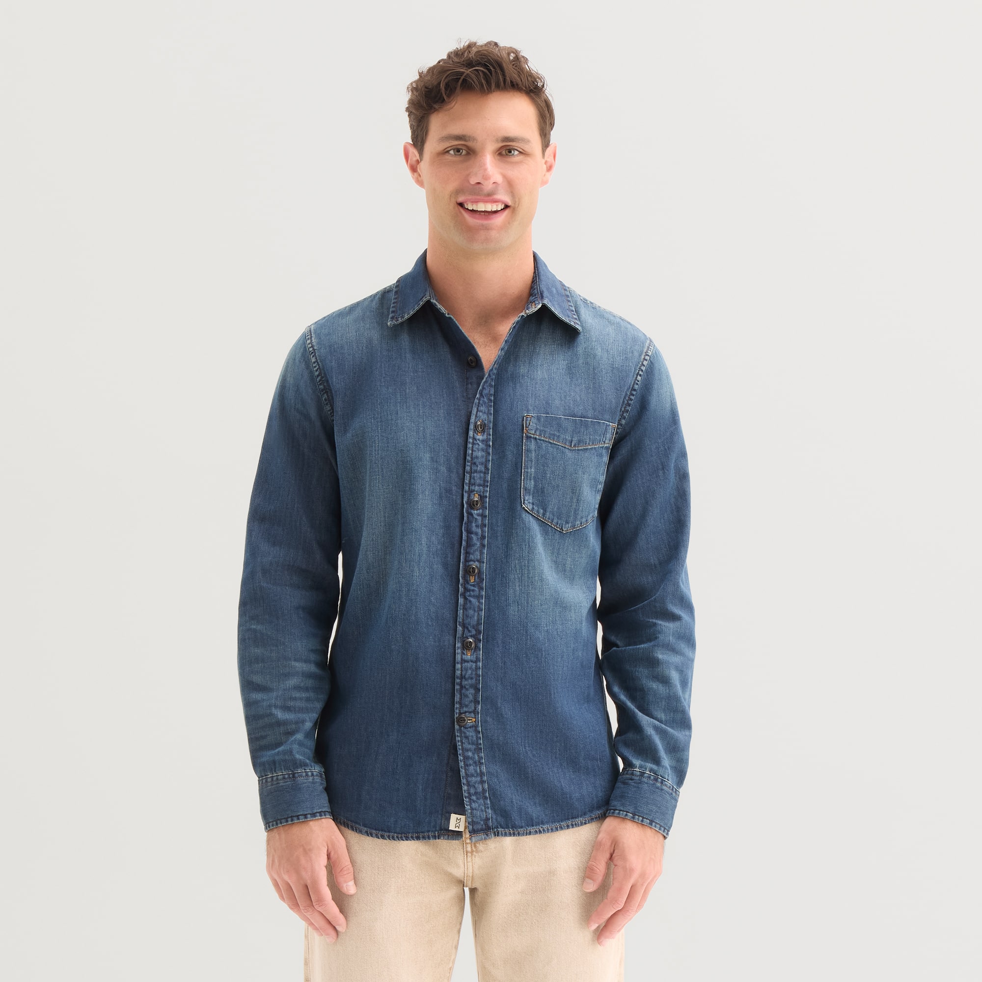 mutual weave Mens Long Sleeve Regular Fit Button-Down Shirt