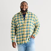 St. John's Bay Mens Long Sleeve Classic Fit Big and Tall Flannel Shirt