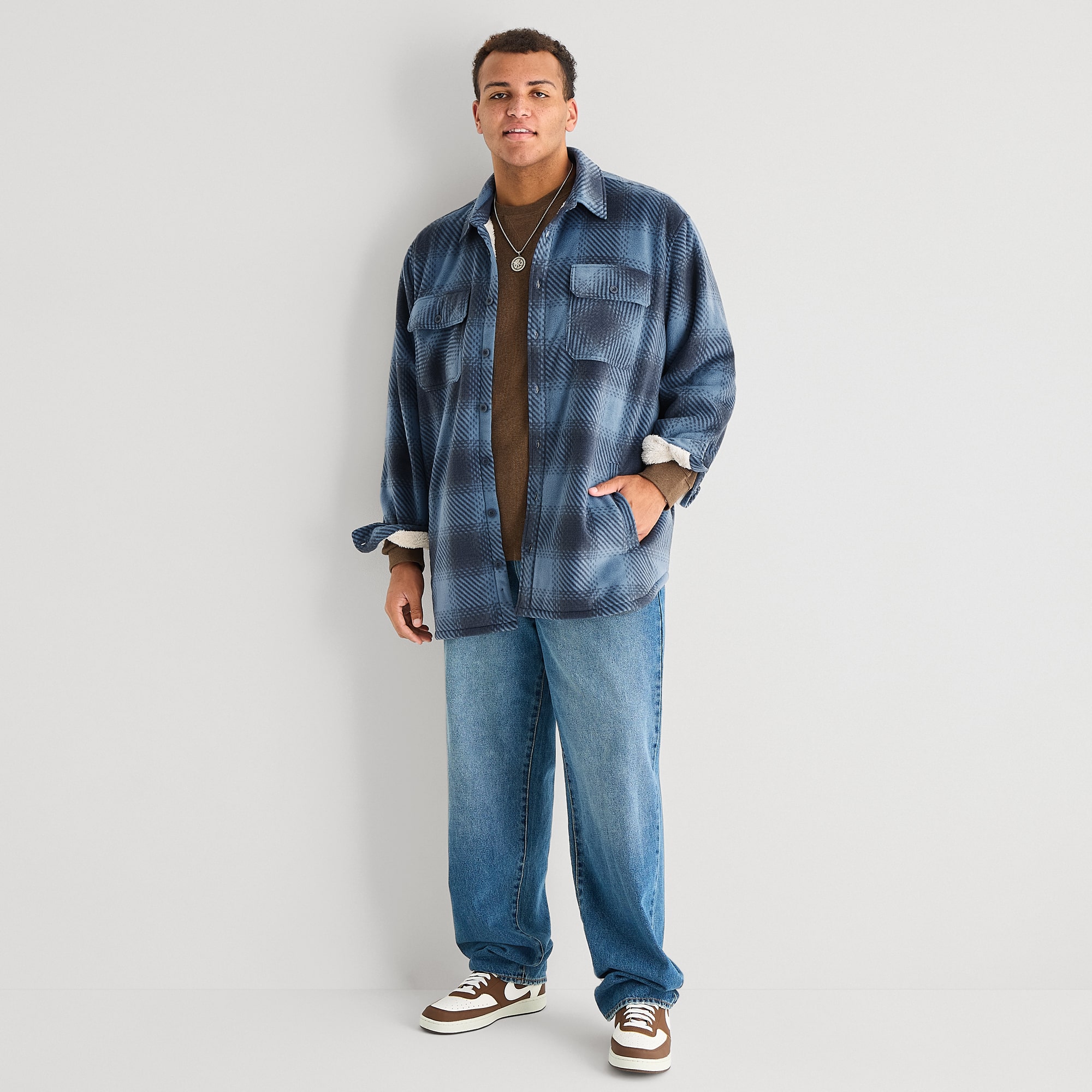 Arizona Mens Polar Fleece Sherpa-Lined Big and Tall Jacket