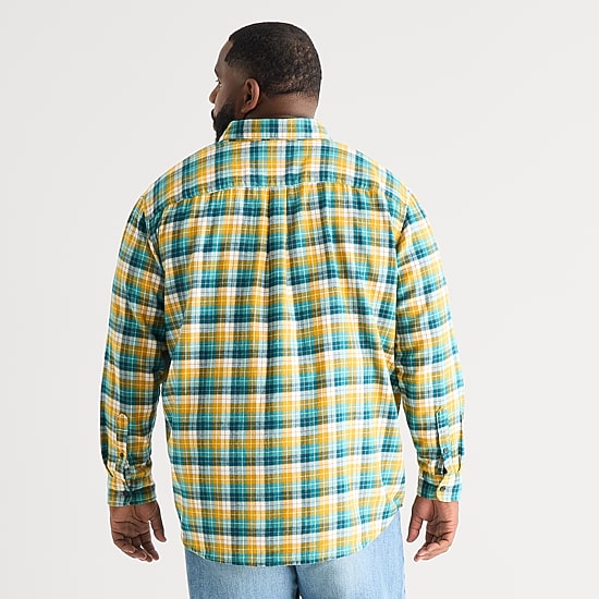 St. John's Bay Mens Long Sleeve Classic Fit Big and Tall Flannel Shirt