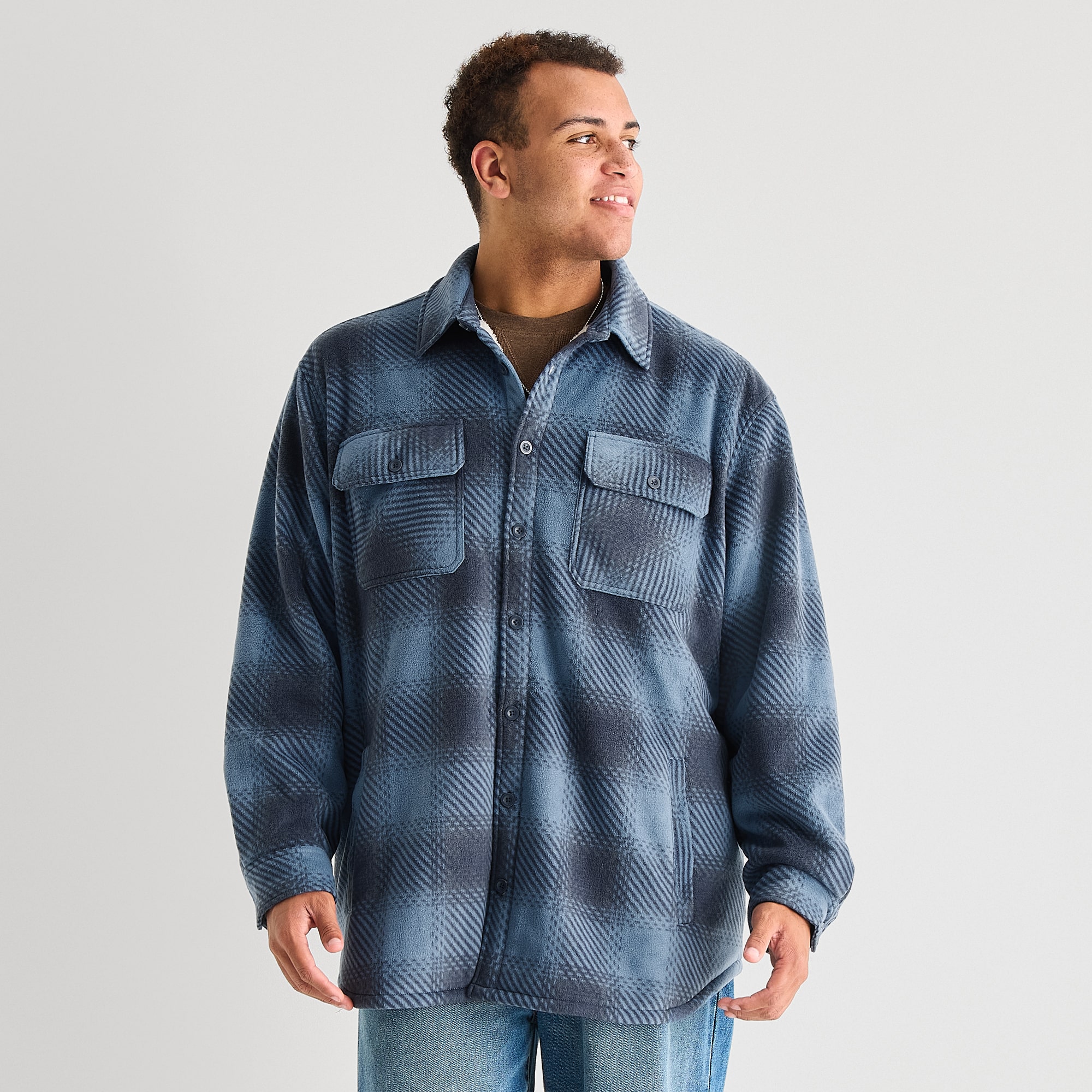 Arizona Mens Polar Fleece Sherpa-Lined Big and Tall Jacket