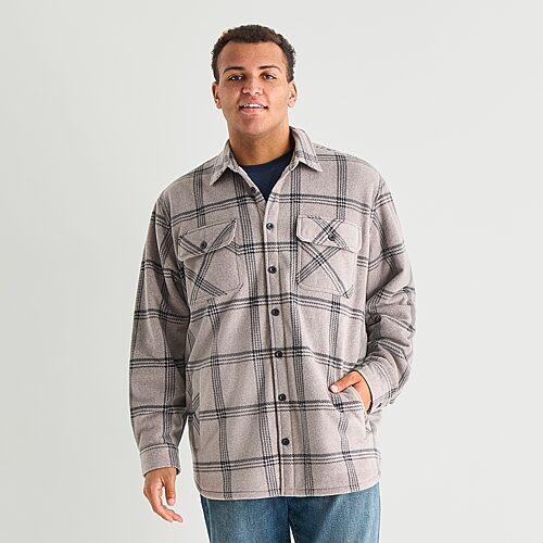 Arizona Mens Fleece Big And Tall Jacket In Gray