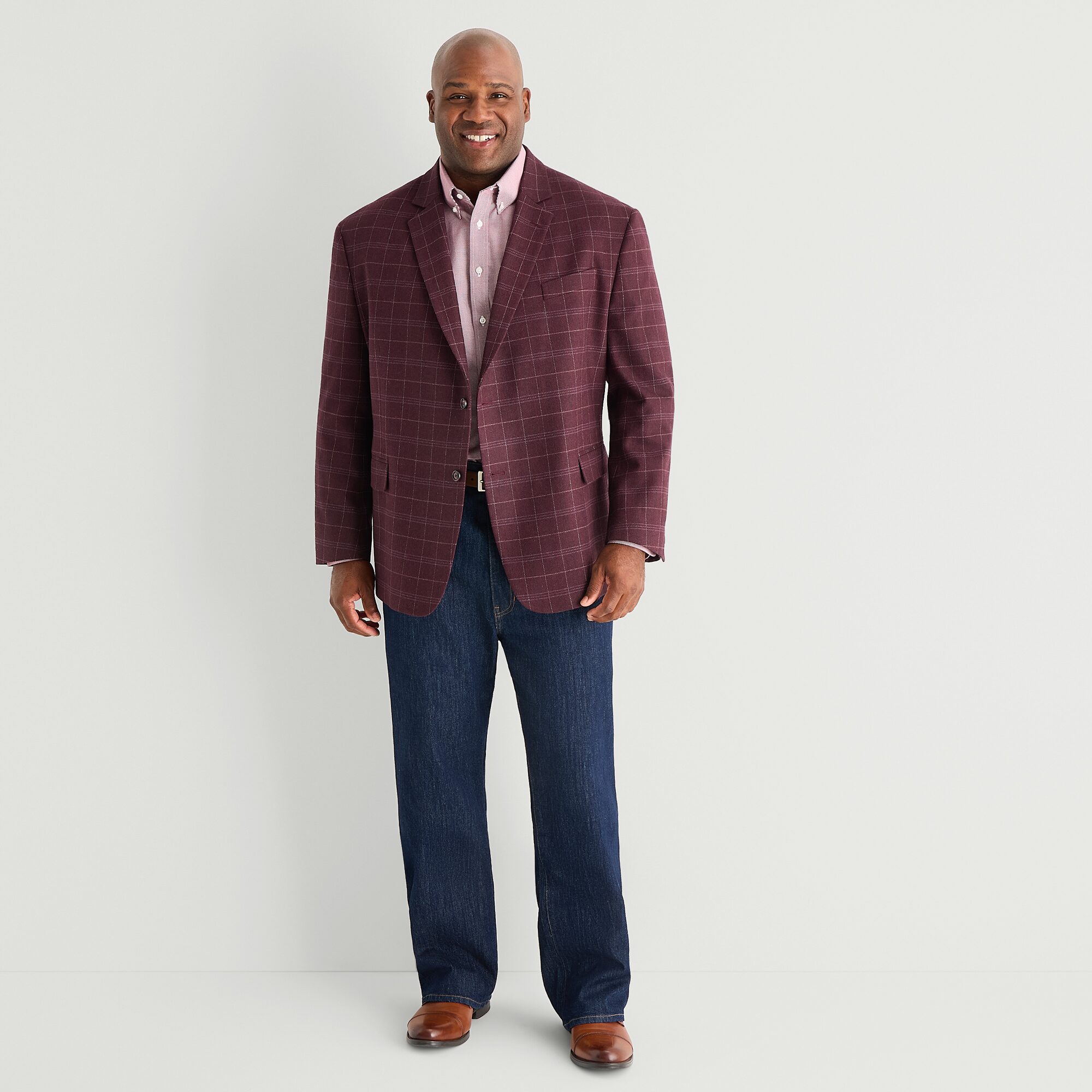 Stafford Mens Big and Tall Plaid Classic Fit Sport Coat