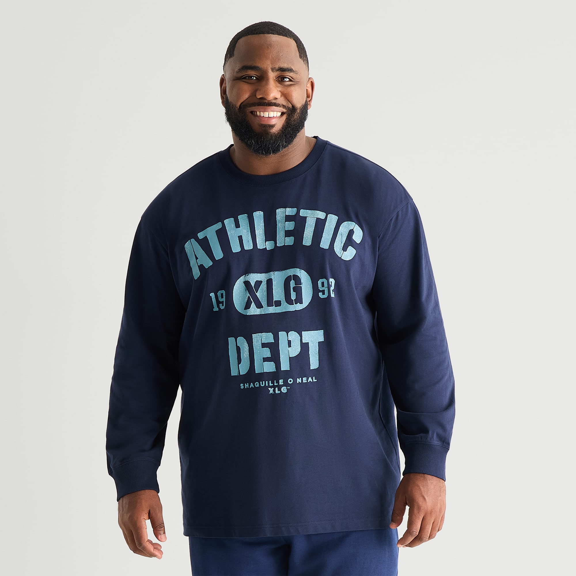 Shaquille O'Neal XLG™ Mens Crew Neck Long Sleeve Active Big and Tall T-Shirt