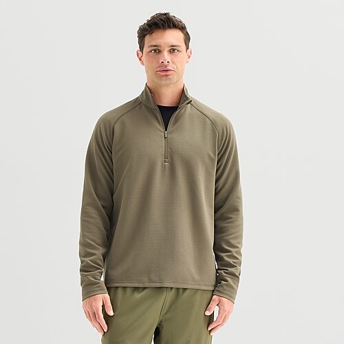 Xersion Mens Crew Neck Long Sleeve Active Quarter-zip Pullover In Green