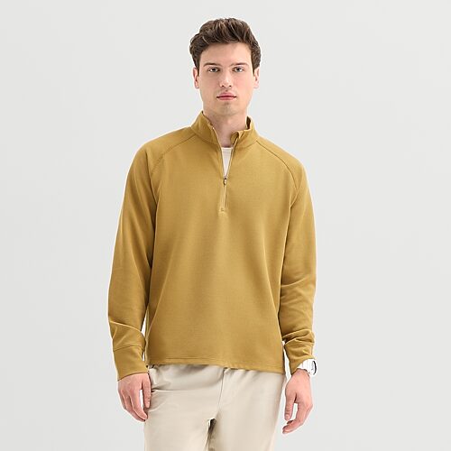 Xersion Mens Crew Neck Long Sleeve Active Quarter-zip Pullover In Brown