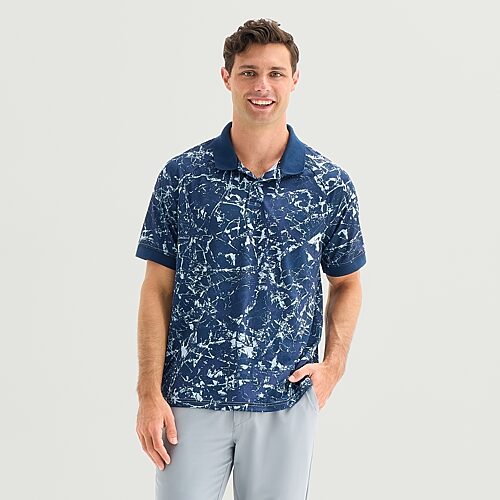 Xersion Mens Short Sleeve Polo Shirt In Blue