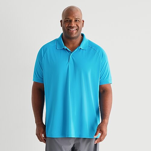 Xersion Mens Short Sleeve Polo Shirt In Blue