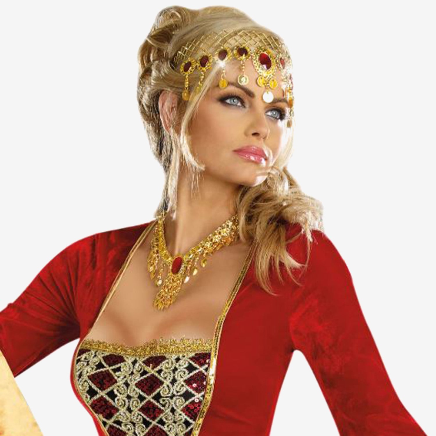 Mens Rubies N Gold Headpiece Costume Accessory