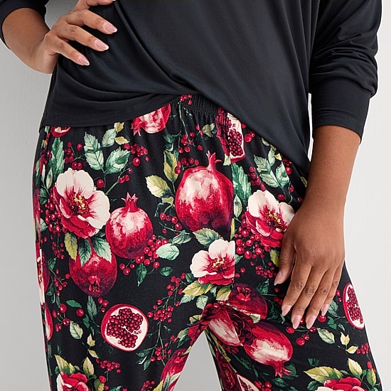 Liz Claiborne Cool and Calm Womens V-Neck Long Sleeve 2-pc. Pajama Set