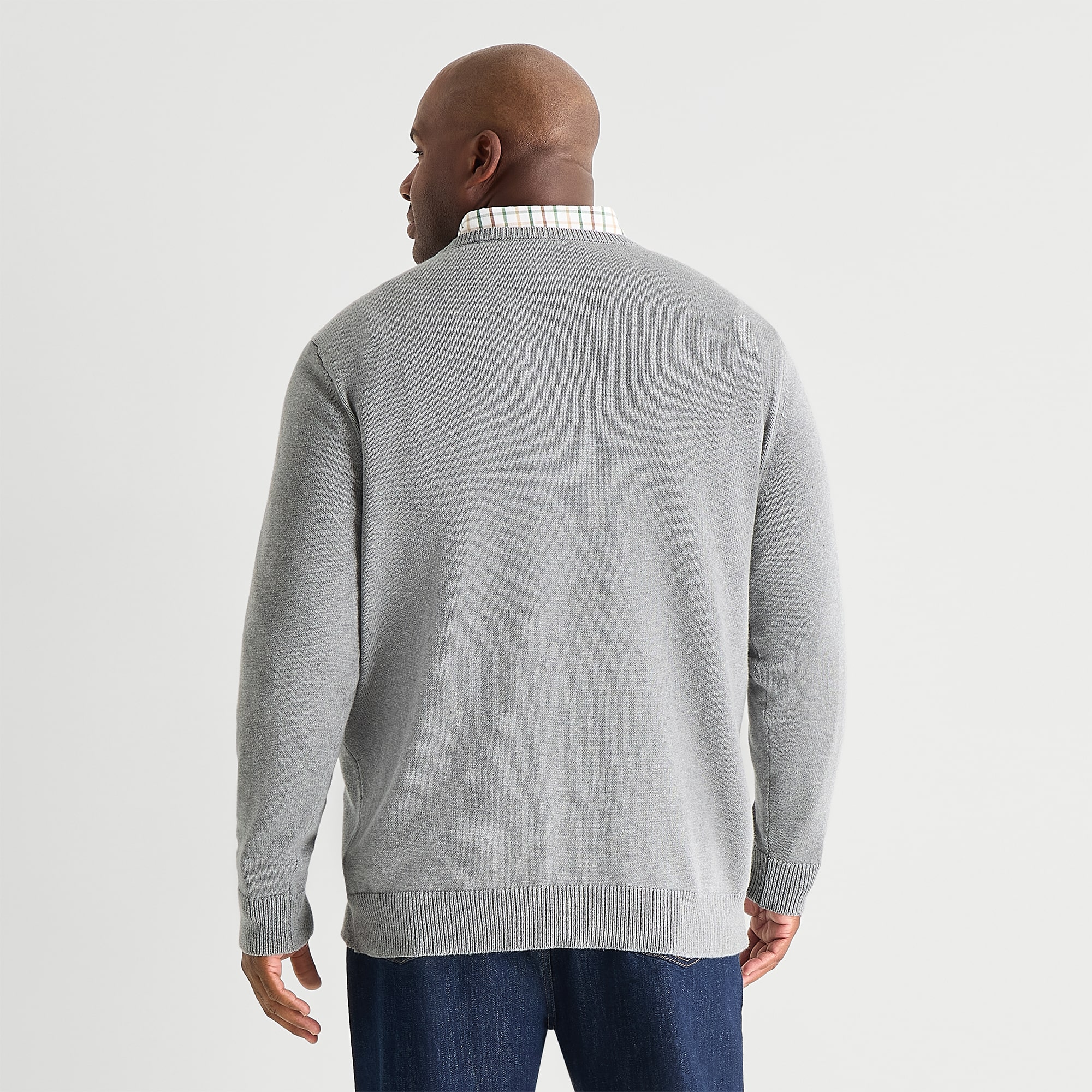 St. John's Bay Intarsia Dog Big and Tall Mens Crew Neck Long Sleeve Pullover Sweater