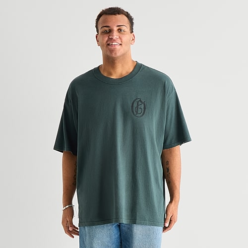 Arizona Mens Crew Neck Short Sleeve Boxy Fit Big and Tall Graphic T-Shirt, X-large Tall, Blue