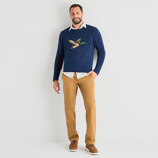 St. John's Bay Intarsia Mens Crew Neck Long Sleeve Pullover Sweater