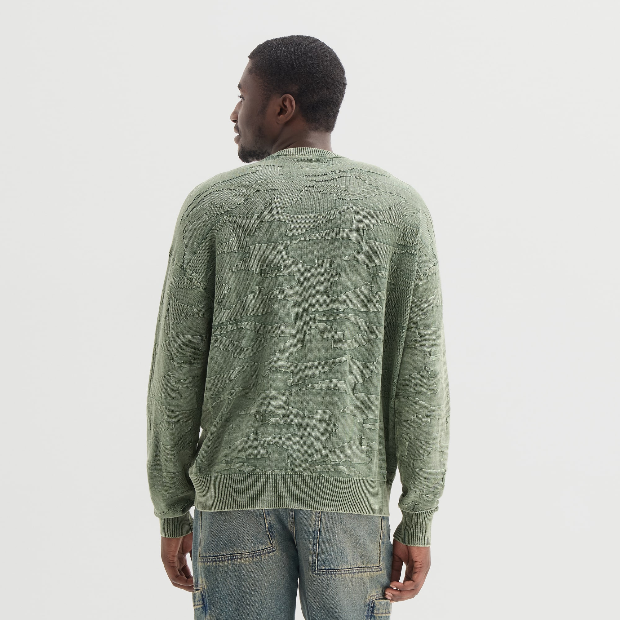 Arizona Mens Crew Neck Long Sleeve Pullover Sweater