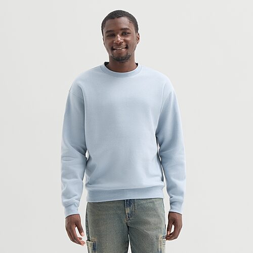 Arizona Mens Crew Neck Long Sleeve Sweatshirt In Blue