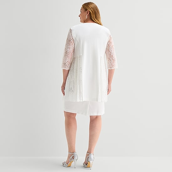 Maya Brooke Womens Plus Jacket Dress