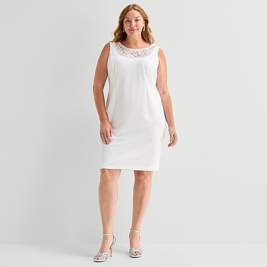 Maya Brooke Womens Plus Jacket Dress