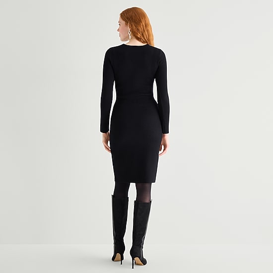 Danny & Nicole Womens Long Sleeve Sweater Dress