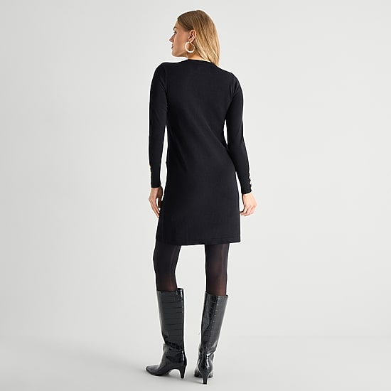 Jessica Howard Womens Long Sleeve Sweater Dress