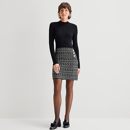 by&by Womens Juniors Long Sleeve Sweater Dress