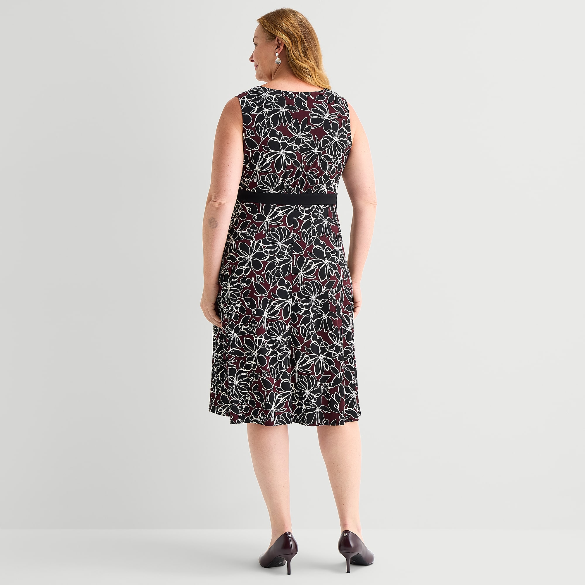 Studio 1 Womens Plus Midi Floral Jacket Dress
