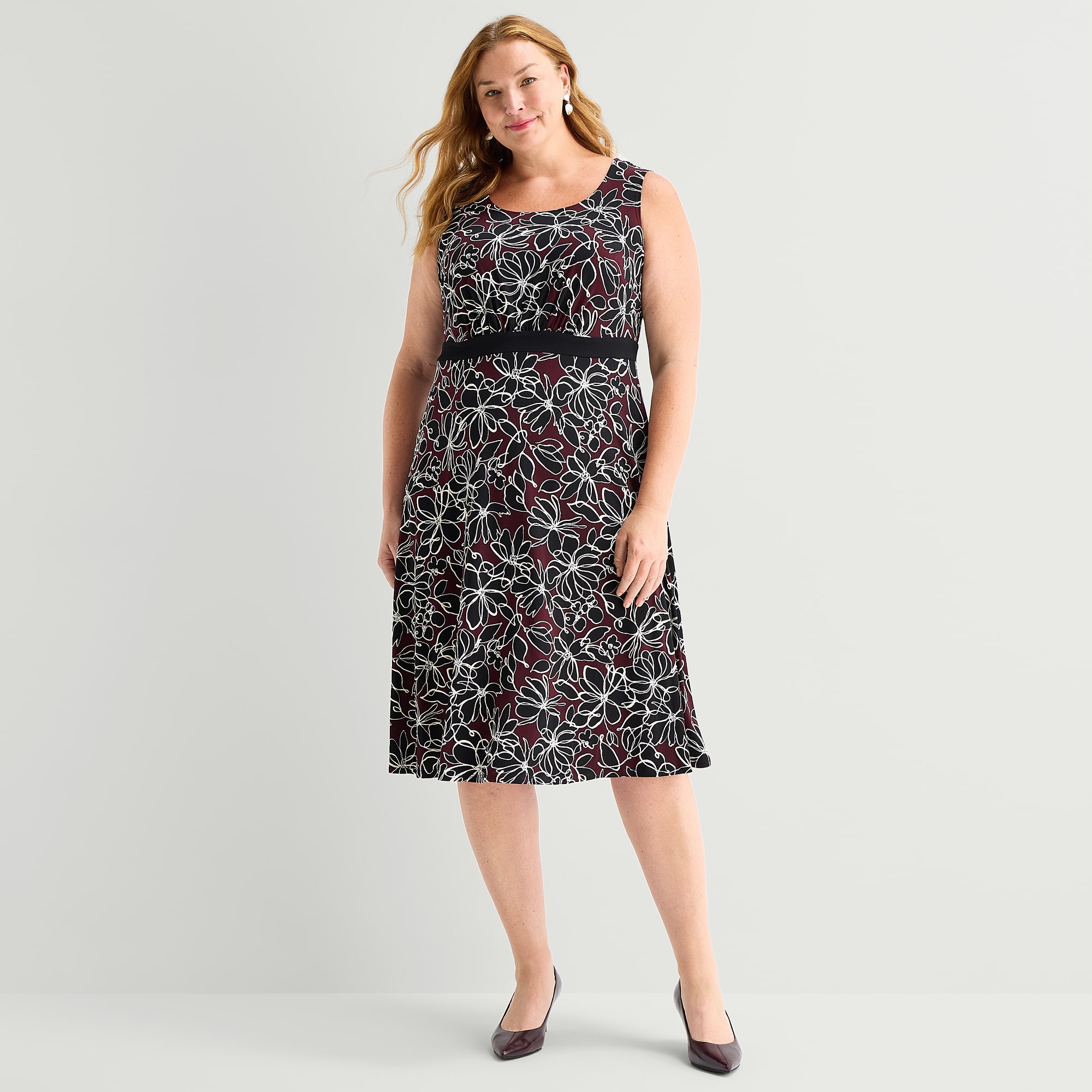 Studio 1 Womens Plus Midi Floral Jacket Dress