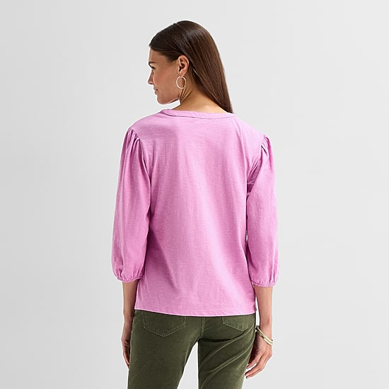 St. John's Bay Womens V Neck Long Sleeve Blouse