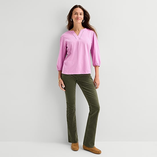 St. John's Bay Womens V Neck Long Sleeve Blouse