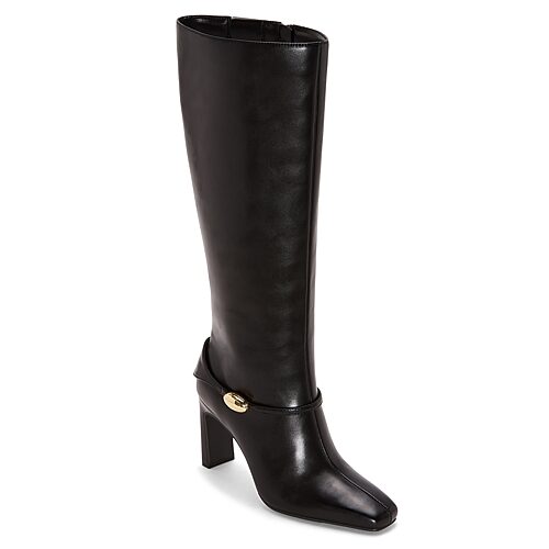 Liz Claiborne Womens Dyce Wwc Wide Calf Block Heel Dress Boots In Black