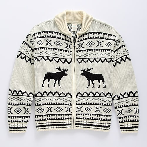 Thereabouts Little & Big Kid Boys Crew Neck Long Sleeve Zipper Cardigan In Beige