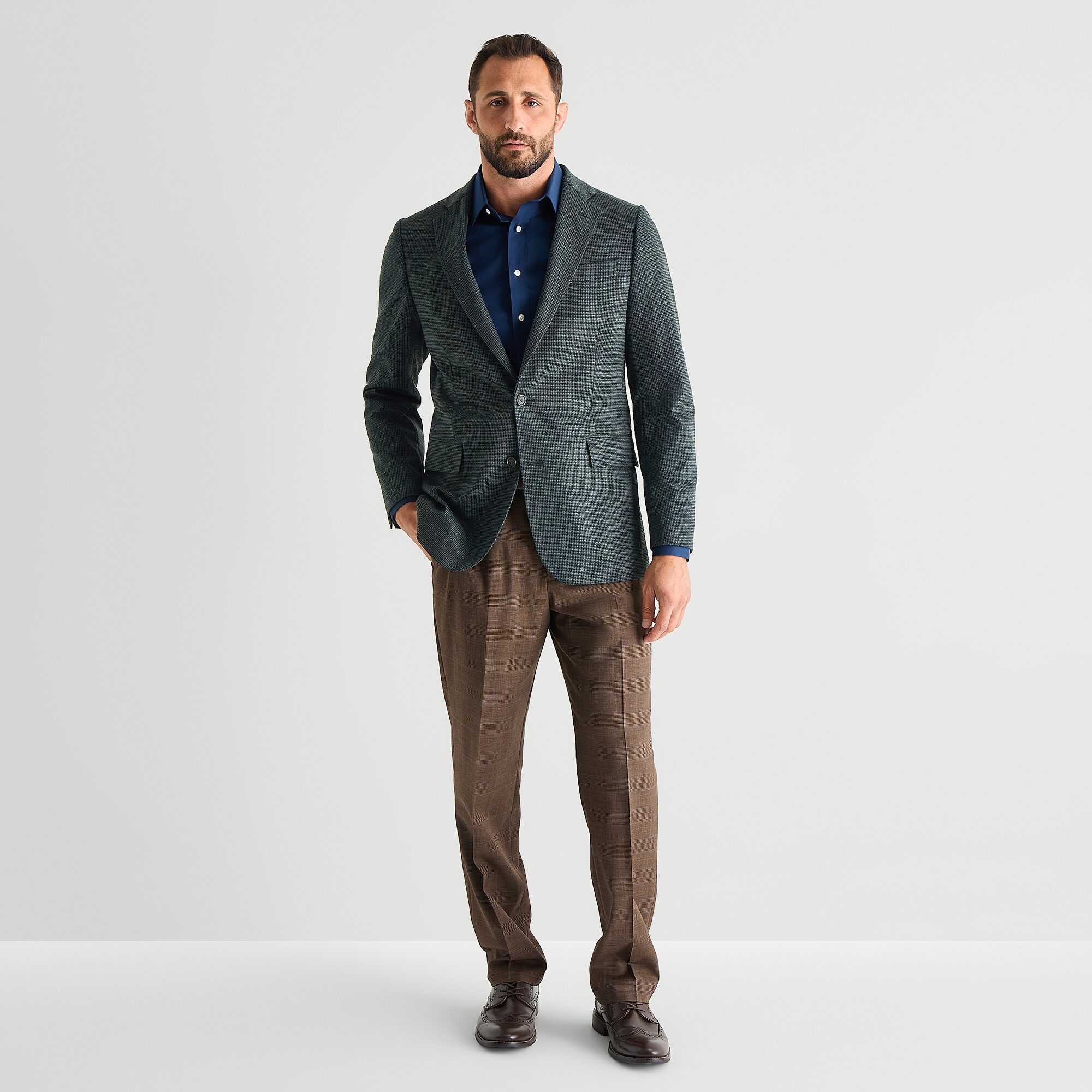 Stafford Herringbone Knit Mens Classic Fit Sport Coat